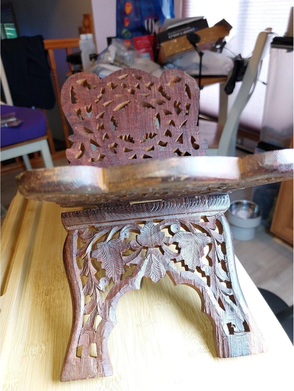 Hand Carved wooden Bible holder India
